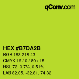 颜色代码: HEX #B7DA2B | qconv.com