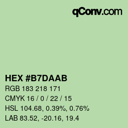 Color code: HEX #B7DAAB | qconv.com