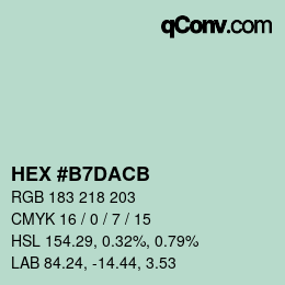 カラーコード: HEX #B7DACB | qconv.com