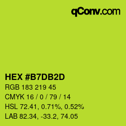カラーコード: HEX #B7DB2D | qconv.com