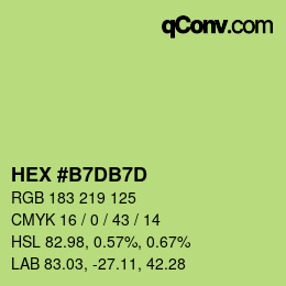 カラーコード: HEX #B7DB7D | qconv.com
