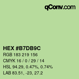 Color code: HEX #B7DB9C | qconv.com