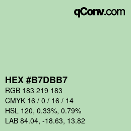 Color code: HEX #B7DBB7 | qconv.com