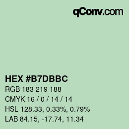 カラーコード: HEX #B7DBBC | qconv.com