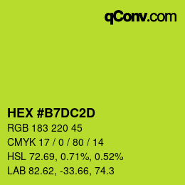颜色代码: HEX #B7DC2D | qconv.com