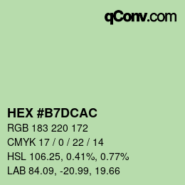 カラーコード: HEX #B7DCAC | qconv.com