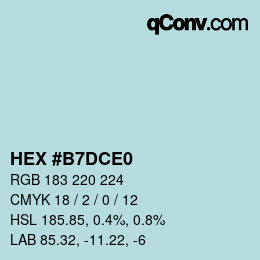 カラーコード: HEX #B7DCE0 | qconv.com