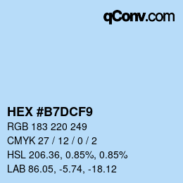 Color code: HEX #B7DCF9 | qconv.com