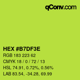 カラーコード: HEX #B7DF3E | qconv.com