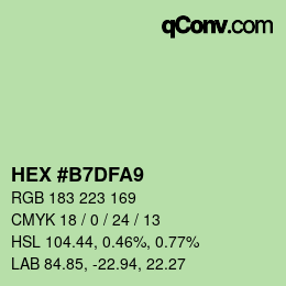 Farbcode: HEX #B7DFA9 | qconv.com