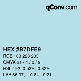 カラーコード: HEX #B7DFE9 | qconv.com