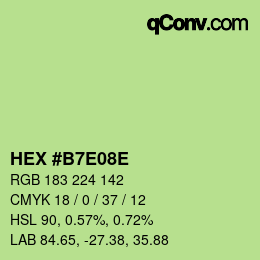 Color code: HEX #B7E08E | qconv.com