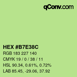 Color code: HEX #B7E38C | qconv.com