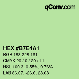 Color code: HEX #B7E4A1 | qconv.com