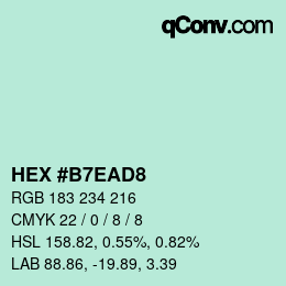 Color code: HEX #B7EAD8 | qconv.com