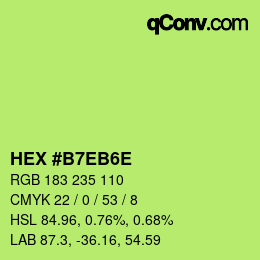 Color code: HEX #B7EB6E | qconv.com
