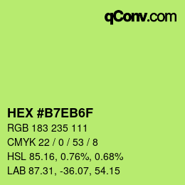 Farbcode: HEX #B7EB6F | qconv.com