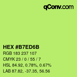 Color code: HEX #B7ED6B | qconv.com