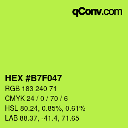 カラーコード: HEX #B7F047 | qconv.com