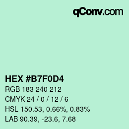 カラーコード: HEX #B7F0D4 | qconv.com