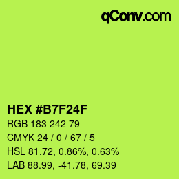 颜色代码: HEX #B7F24F | qconv.com