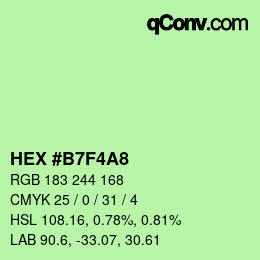 Color code: HEX #B7F4A8 | qconv.com