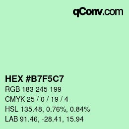 カラーコード: HEX #B7F5C7 | qconv.com