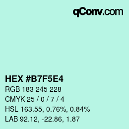 Color code: HEX #B7F5E4 | qconv.com