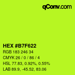 Color code: HEX #B7F622 | qconv.com