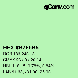 Color code: HEX #B7F6B5 | qconv.com