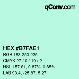 Color code: HEX #B7FAE1 | qconv.com