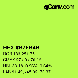 Color code: HEX #B7FB4B | qconv.com