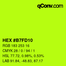 Código de color: HEX #B7FD10 | qconv.com