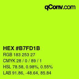 カラーコード: HEX #B7FD1B | qconv.com
