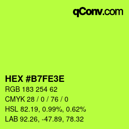 Color code: HEX #B7FE3E | qconv.com