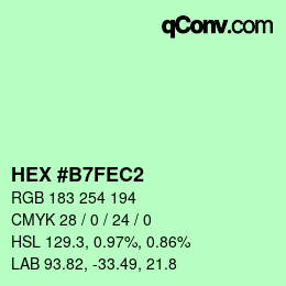 カラーコード: HEX #B7FEC2 | qconv.com