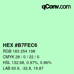 カラーコード: HEX #B7FEC6 | qconv.com