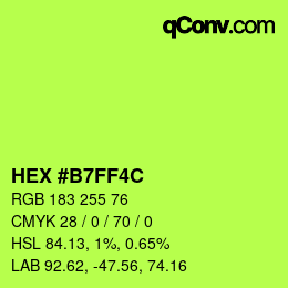 Color code: HEX #B7FF4C | qconv.com