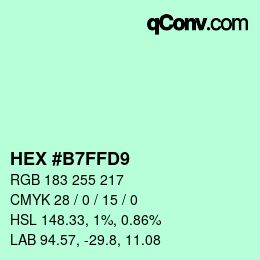 Color code: HEX #B7FFD9 | qconv.com