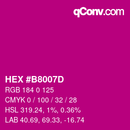 Color code: HEX #B8007D | qconv.com