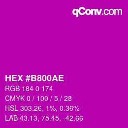 Color code: HEX #B800AE | qconv.com