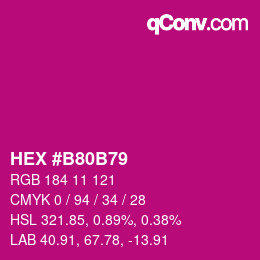 Color code: HEX #B80B79 | qconv.com