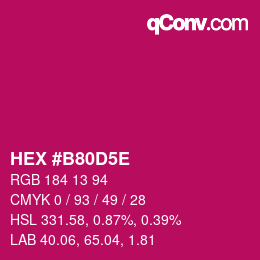 Color code: HEX #B80D5E | qconv.com