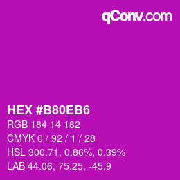 Color code: HEX #B80EB6 | qconv.com