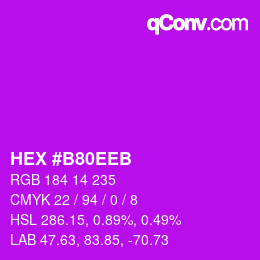 Color code: HEX #B80EEB | qconv.com