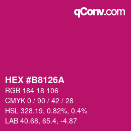 Color code: HEX #B8126A | qconv.com