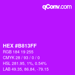 Color code: HEX #B813FF | qconv.com