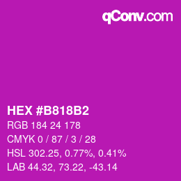 カラーコード: HEX #B818B2 | qconv.com