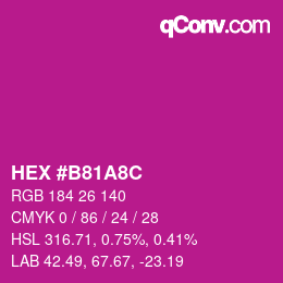 Color code: HEX #B81A8C | qconv.com