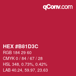 Color code: HEX #B81D3C | qconv.com